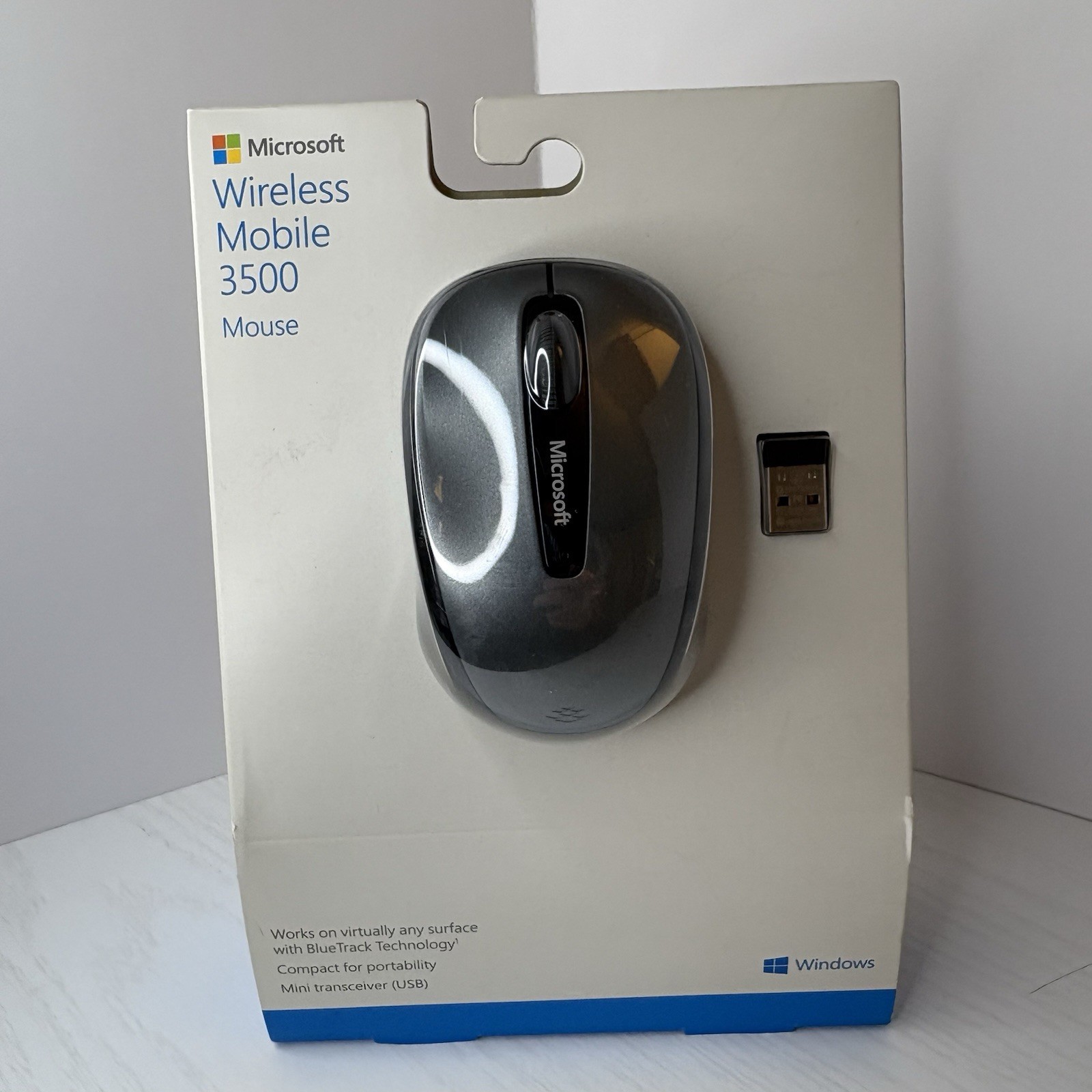 Microsoft Wireless Mobile Mouse 3500 Gray BlueTrack USB Receiver New Sealed