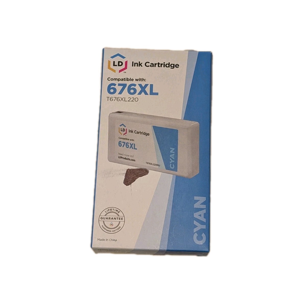 LD T676XL220 High Yield Cyan Ink Cartridge NEW Open Box 