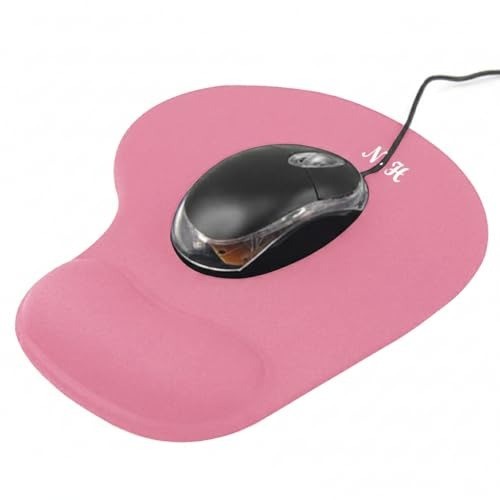 Pink Ergonomic Mouse Pad with Smooth Surface and Wrist Rest for Gaming Comfort