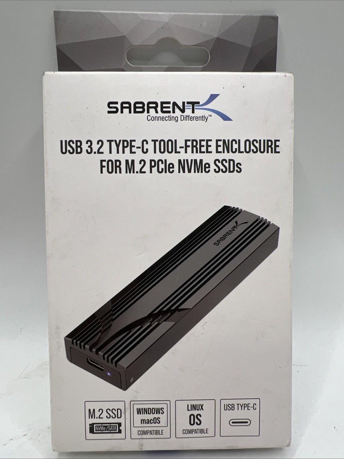 Sabrent USB 3.2 Type-C NVMe Enclosure Tool-Free for M.2 PCIe SSDs NEW SEALED