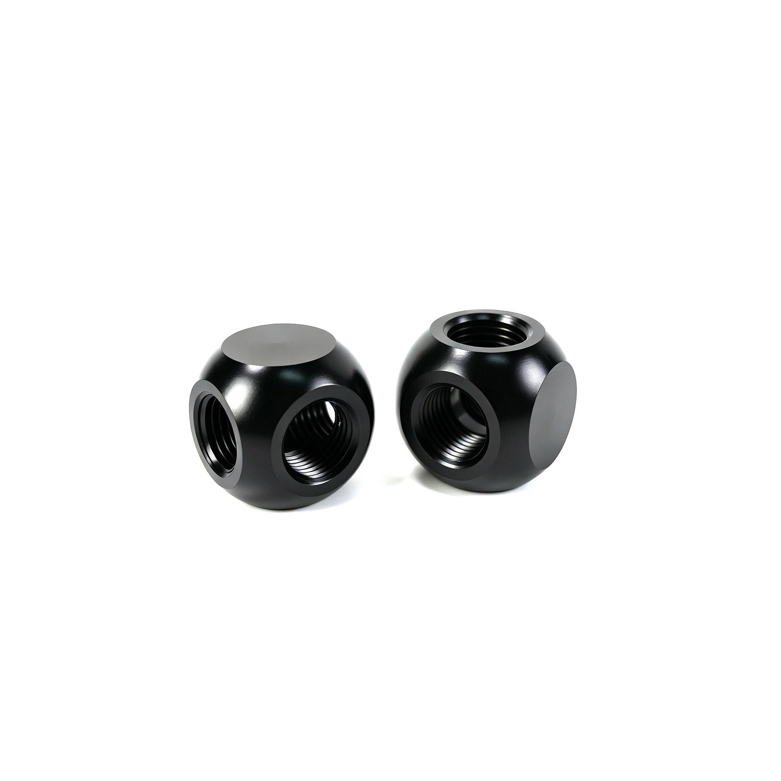 2-Pack G1/4 Ball T Fitting, 3-Way Spherical Tee Connector Water Cooling, Black