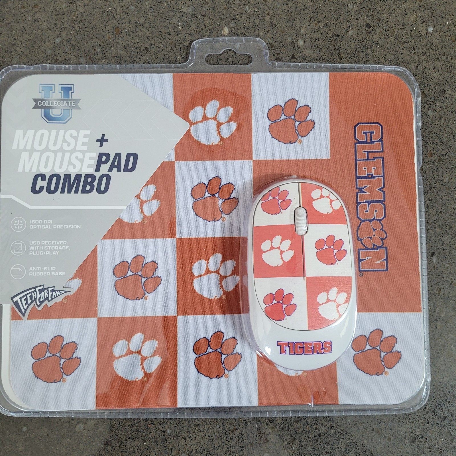 Clemson university Tigers Wireless Mouse Mousepad Set SOAR NCAA Tech For Fans
