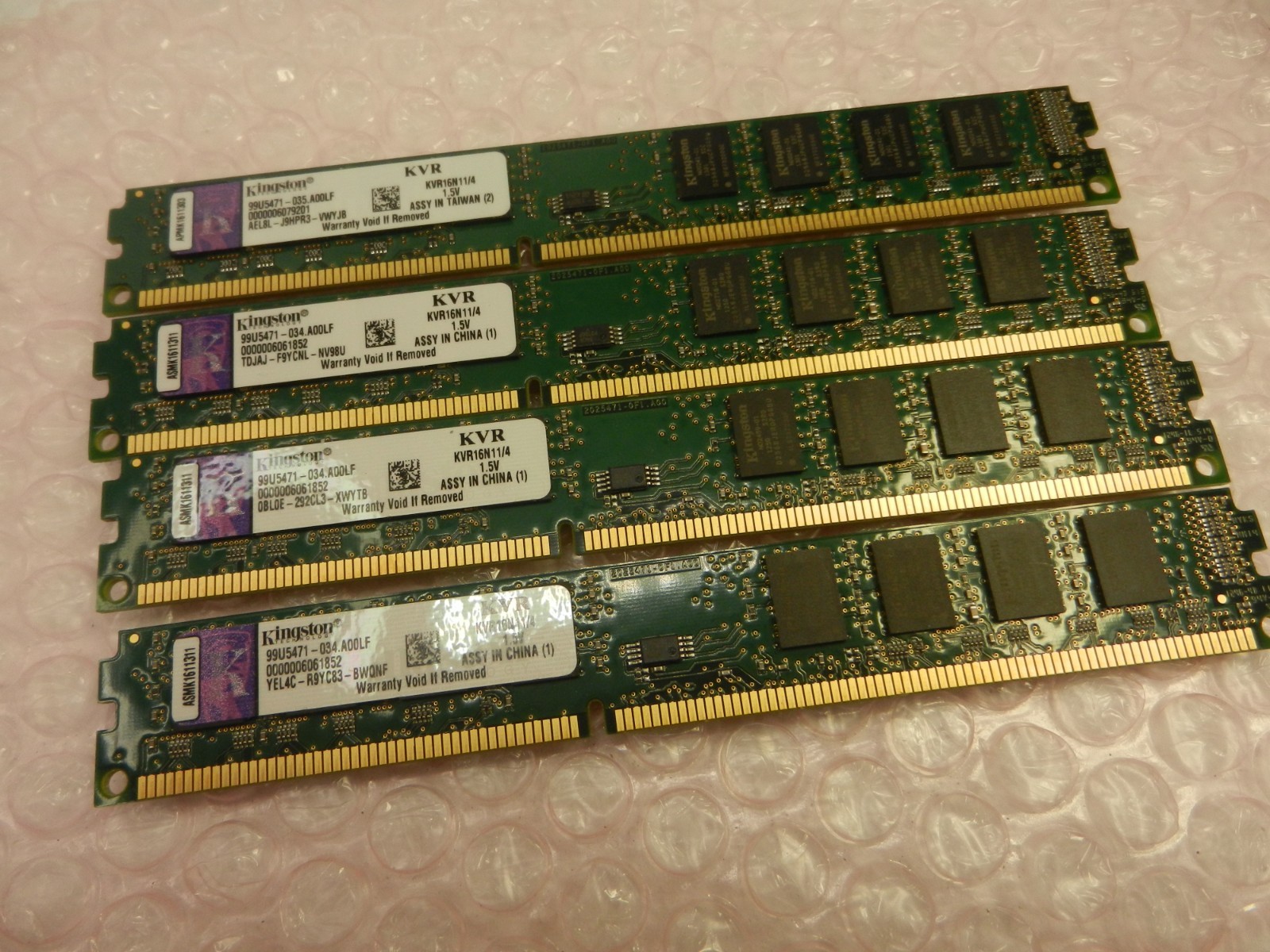 KINGSTON DDR3 16GB 4x 4GB RAM Memory PC3-12800U 1600Mhz Desktop Pc 240pin 1.5v