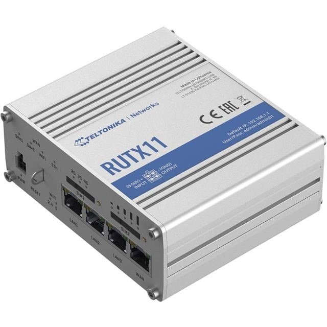 Teltonika RUTX11 LTE Wifi Cellular Router 4G LTE CAT6 TELRUTX11100400 Dual SIM