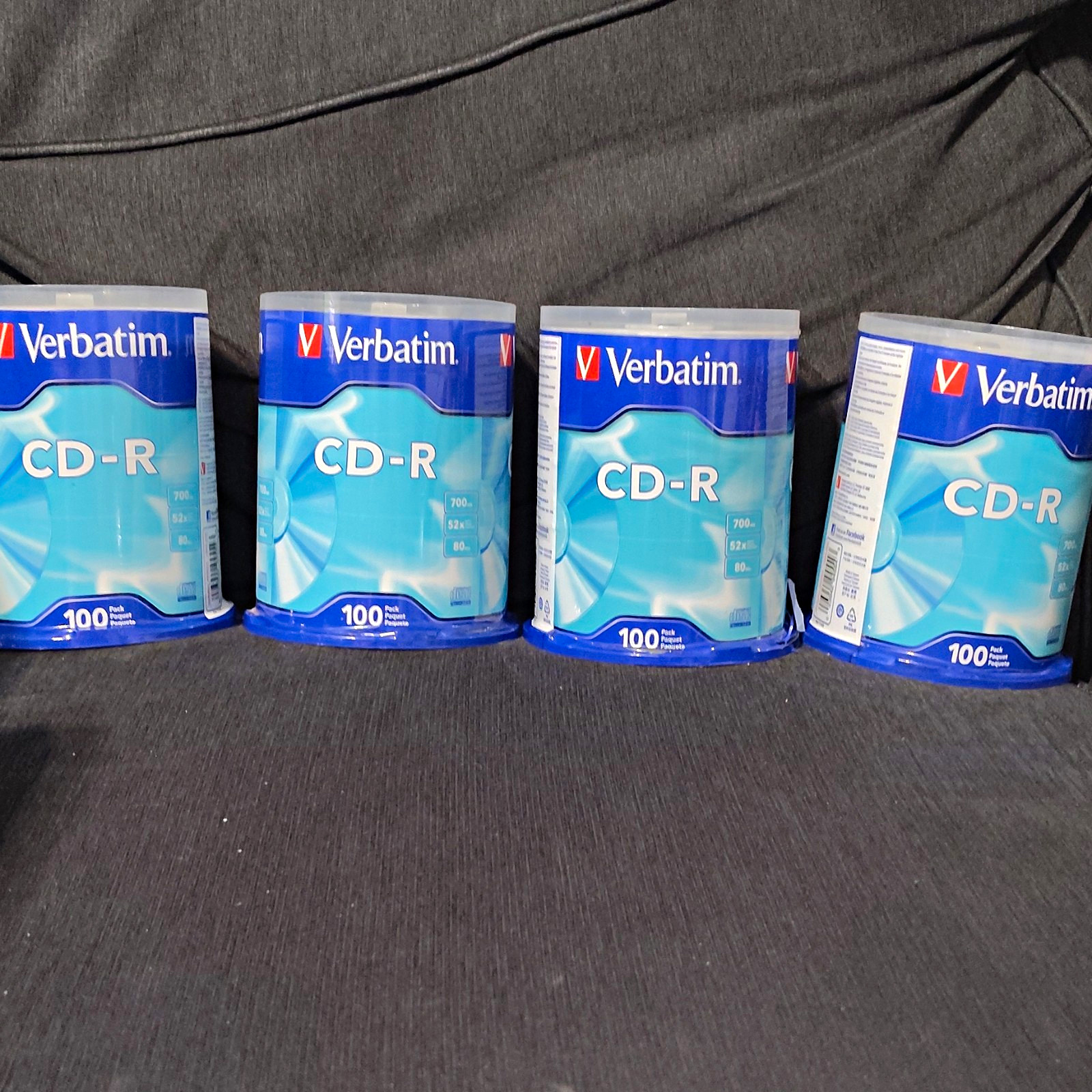 Verbatim CD-R Recordable 700MB 52x 80 Min 4x 100-Pack Spindle 400 DISCS NEW