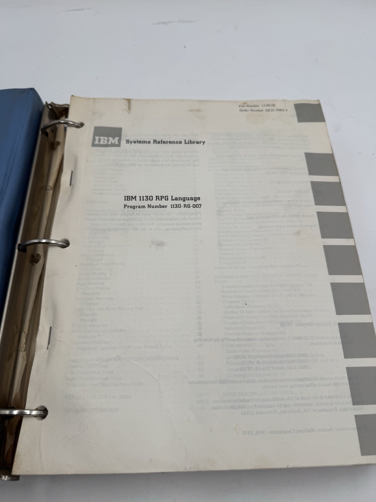 IBM 1130 RPG Language Manual Vintage Rare