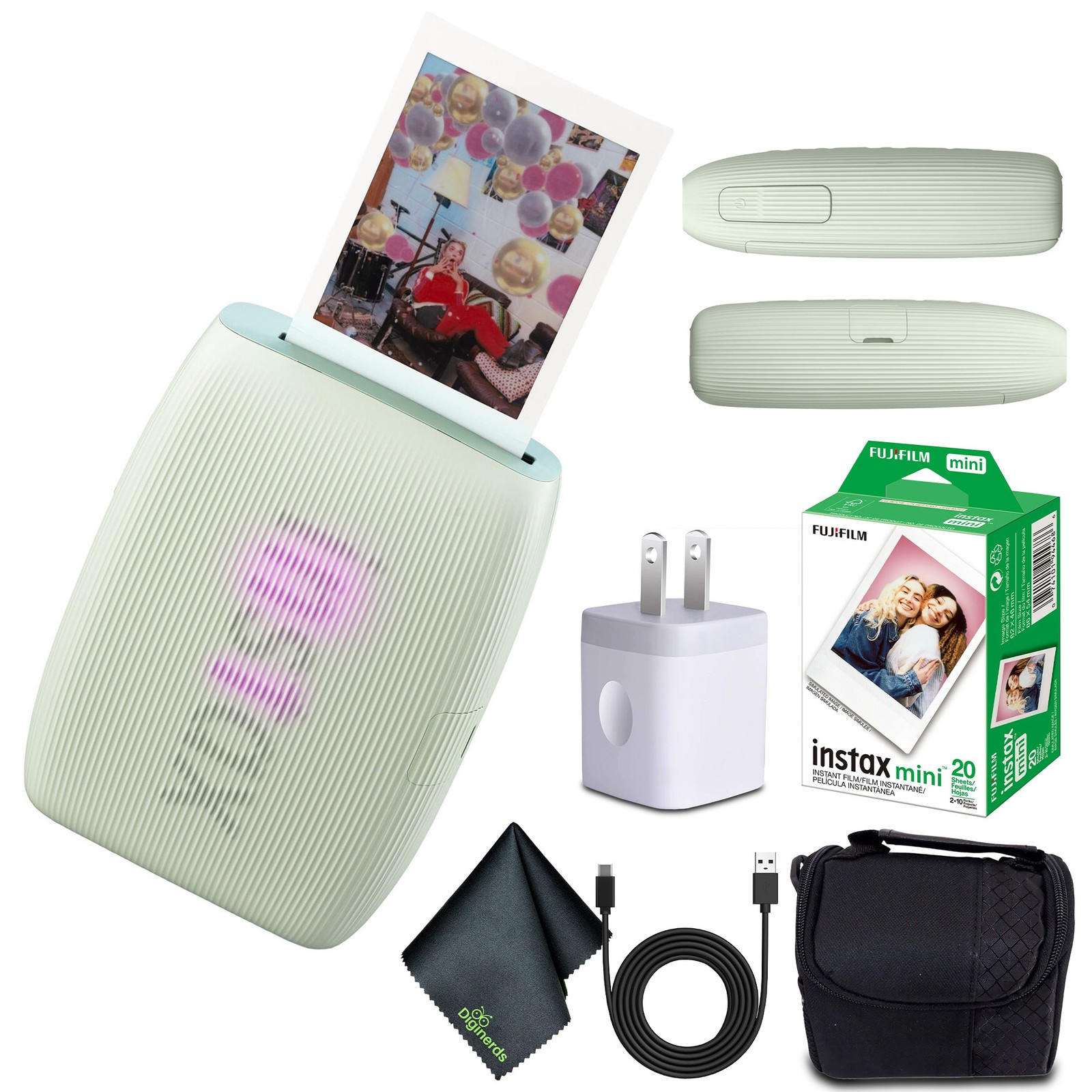 Fujifilm INSTAX MINI LINK 3 Smartphone Printer (Sage Green) + 20 Instant Film