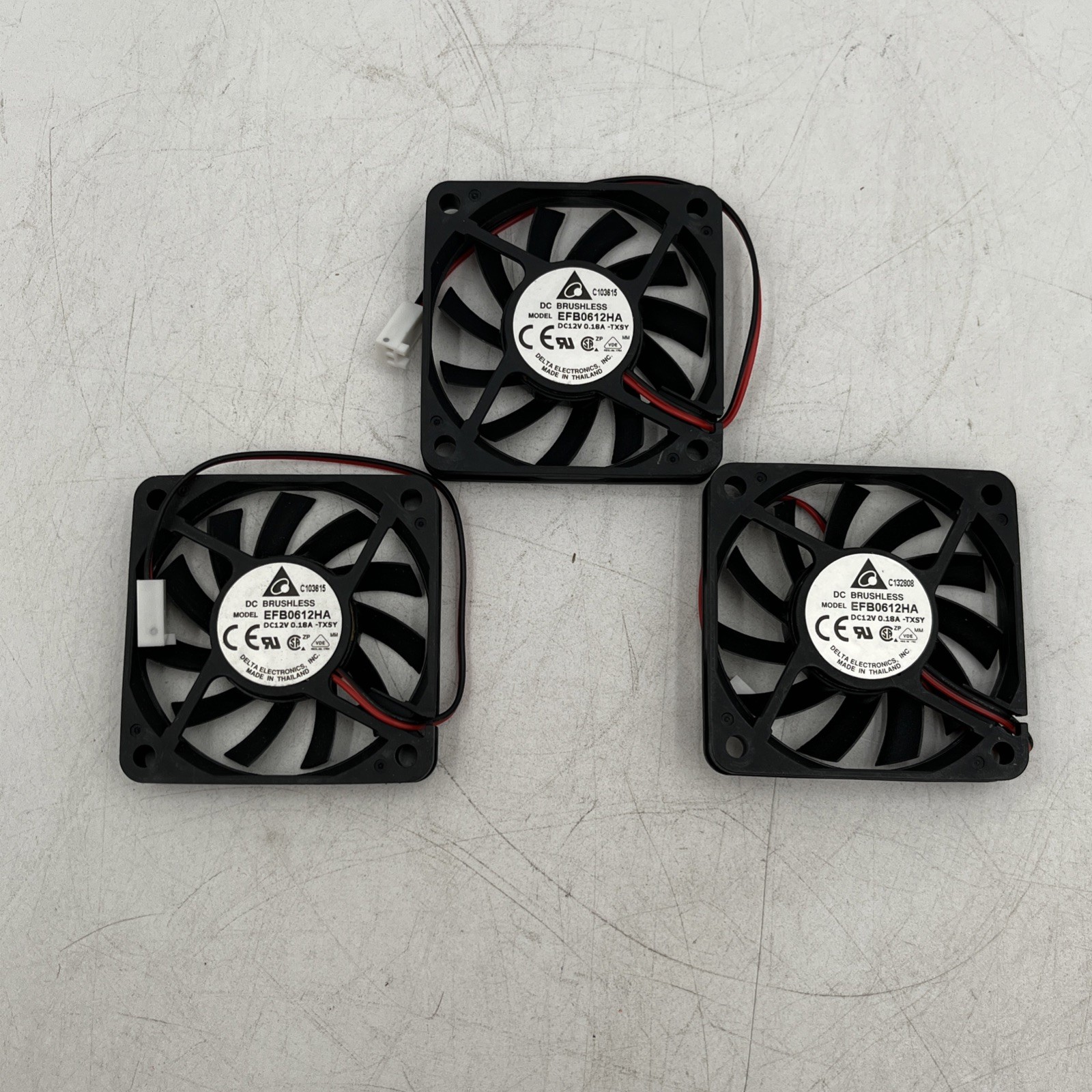 NEW Pack of 3 Delta Electronics Net2 Large Cooling Fan (60mm) - EFB0612HA