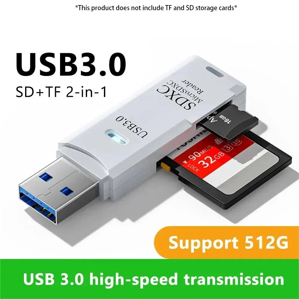 2-in-1 Multi Functional USB 3.0 Card ReaderMiniSD TFMemoryCardReader