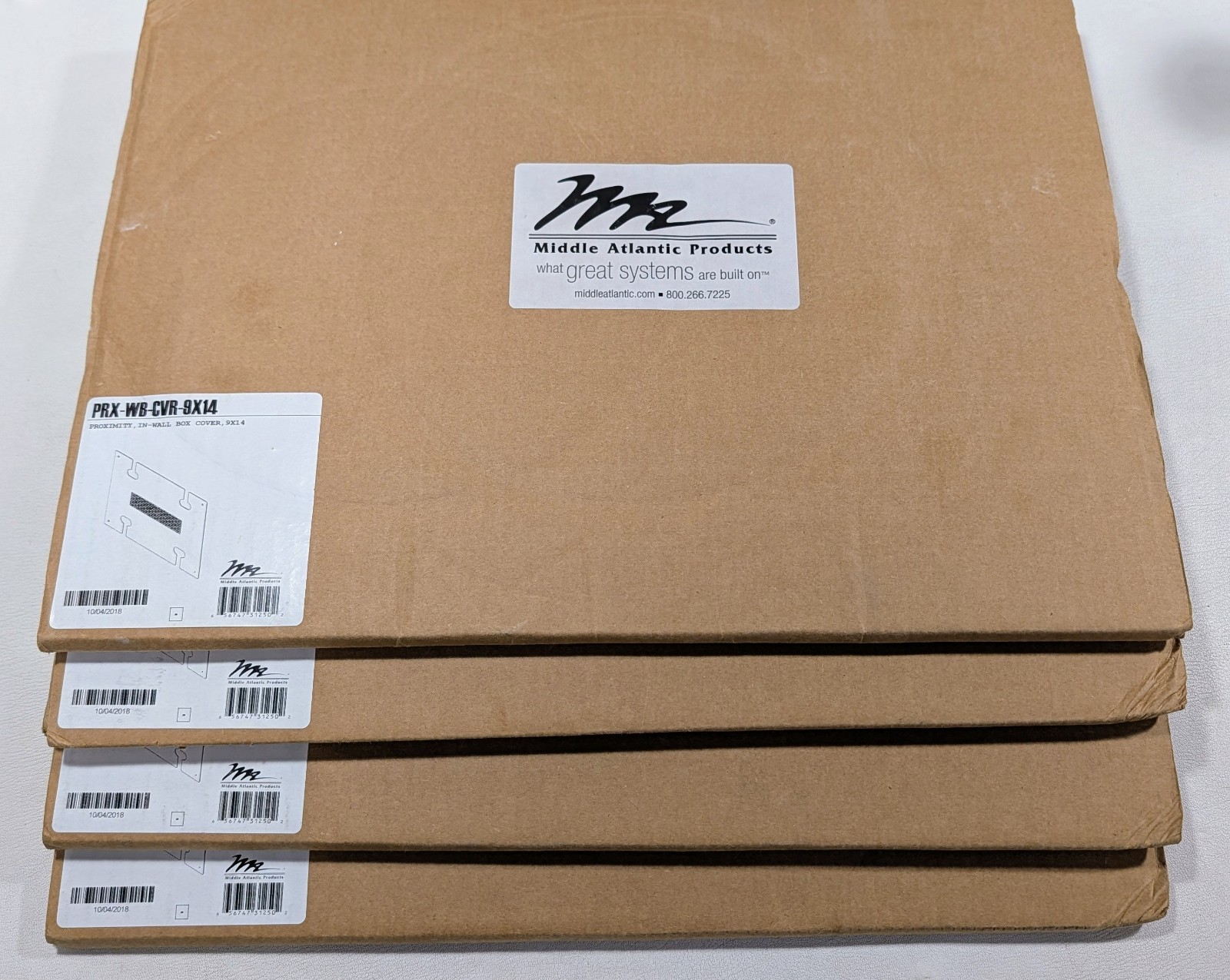 Lot Of 4 Middle Atlantic PRX-WB-CVR-9X14 Proximity In-Wall Box Cover 9x14 - New