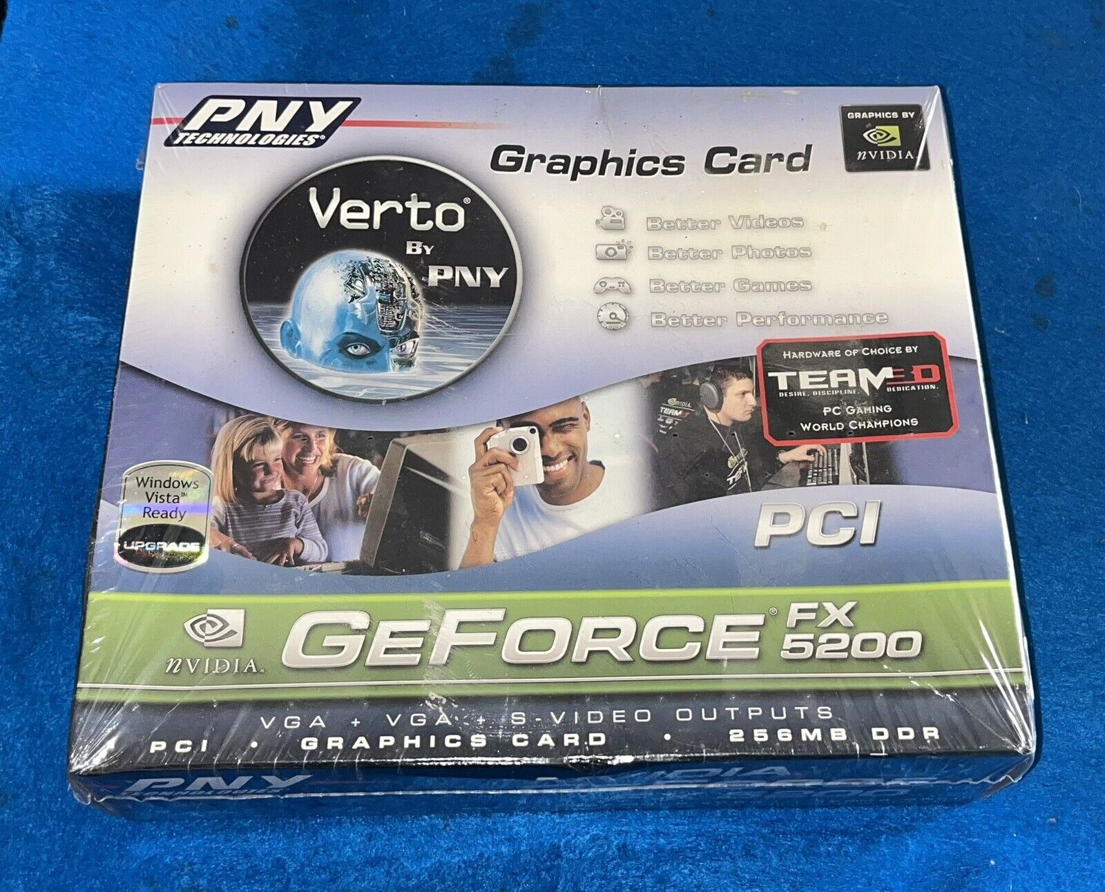PNY GeForce FX 5200 256MB DDR PCI Graphics Card VGA Retro Gaming FACTORY SEALED
