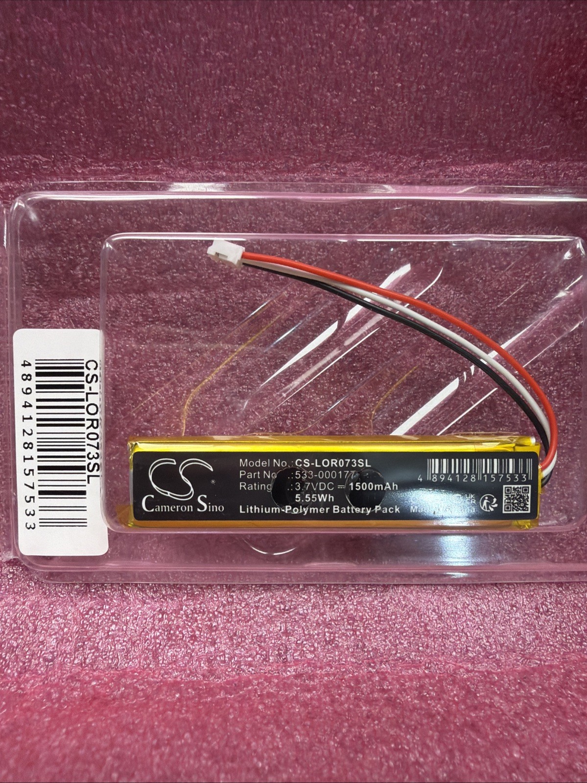 Battery for Logitech MX KEYS YR0073 533-000177 CS-LOR073SL 3.7v 1500mAh 5.55Wh
