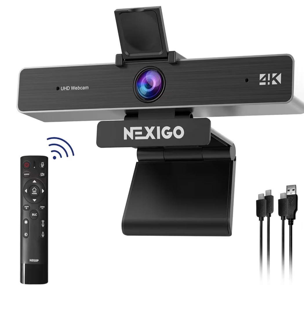 Zoom Certified, NexiGo N950P (Gen 2) 4K Zoomable Webcam, RF Remote, Sony_Starvis