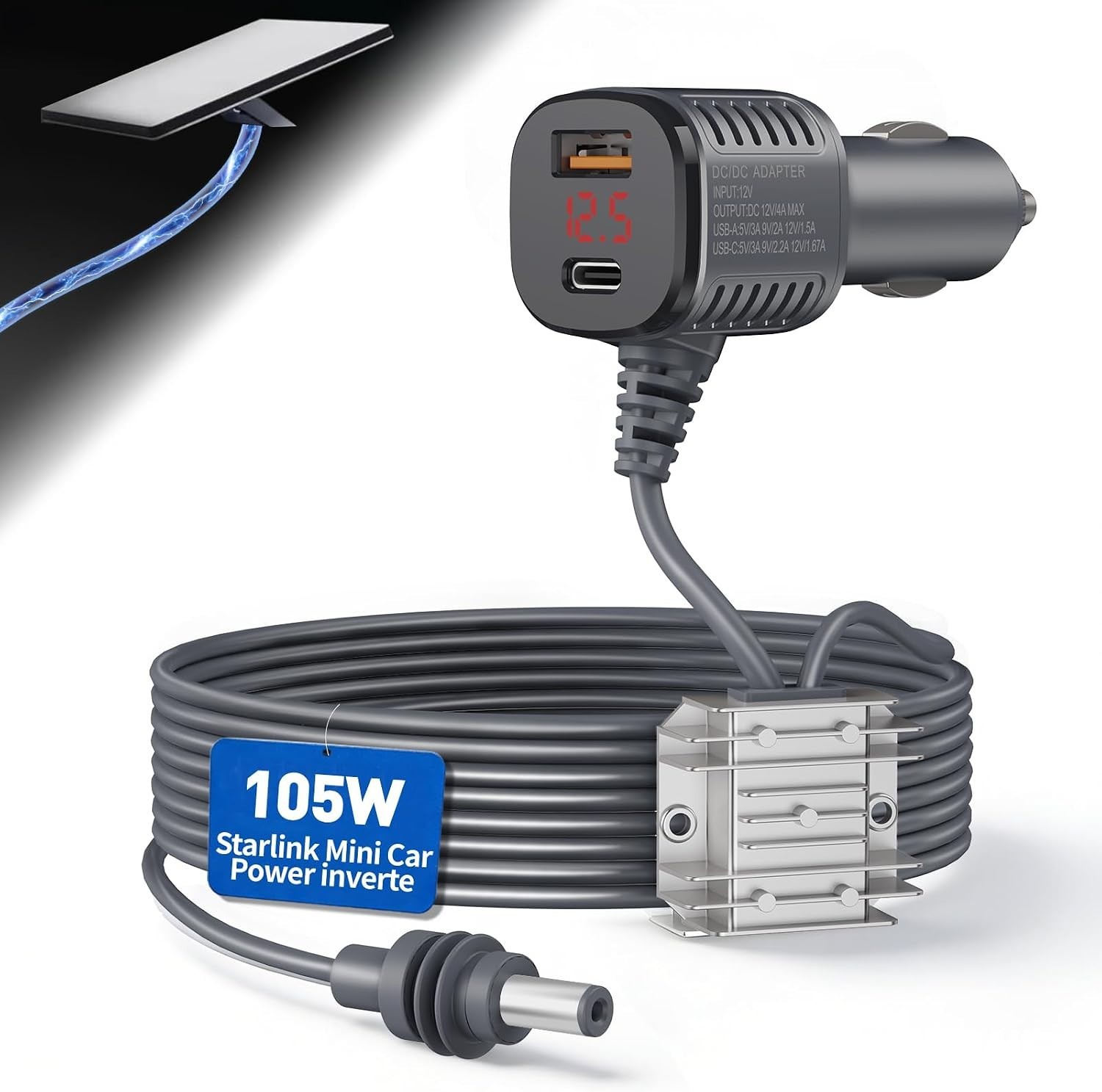 Versatile Starlink Mini Power Adapter with 6.5FT Cable - Perfect for RV & Boats