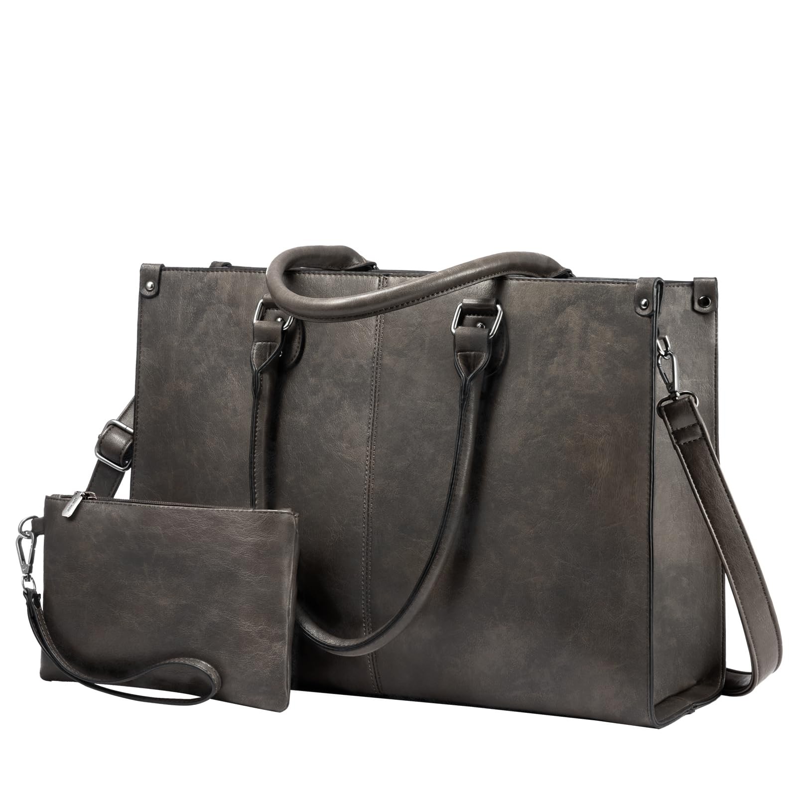 Laptop Tote Bag for Women, 15.6 Inch Large Capacity Vintage Leather Work