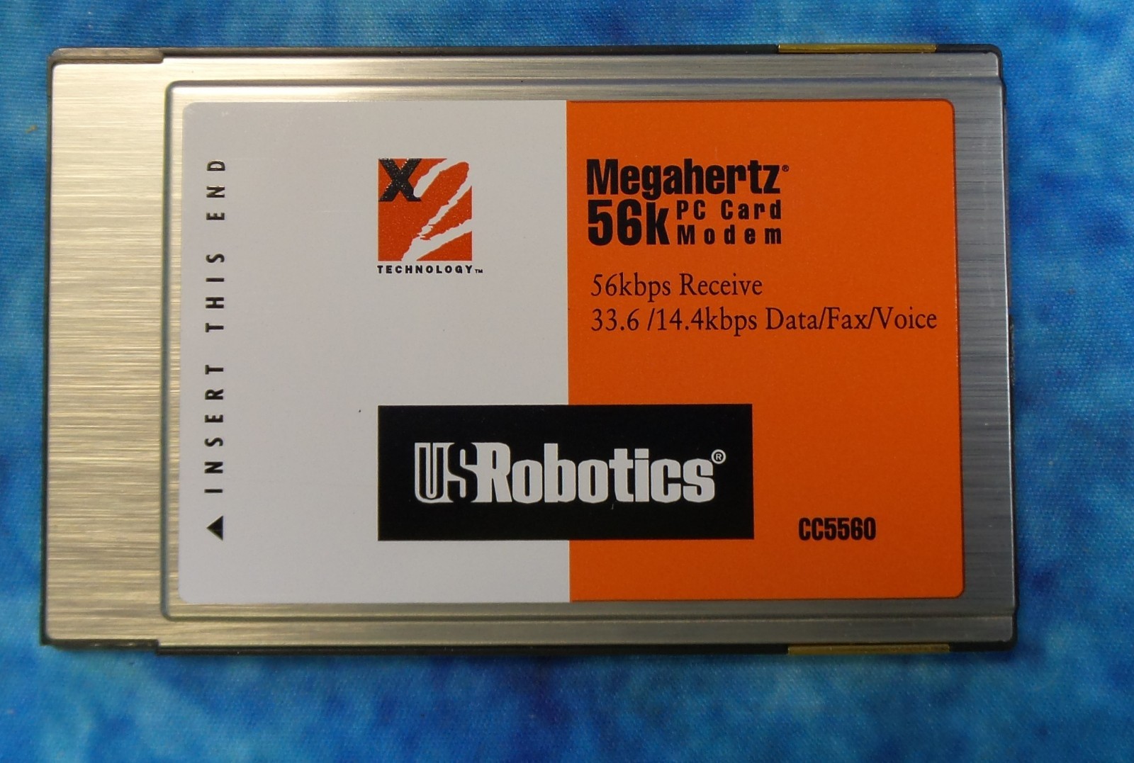 USRobotics 56k Megahertz PC Card Modem CC5560 Data/FAX/Voice w/modem cord