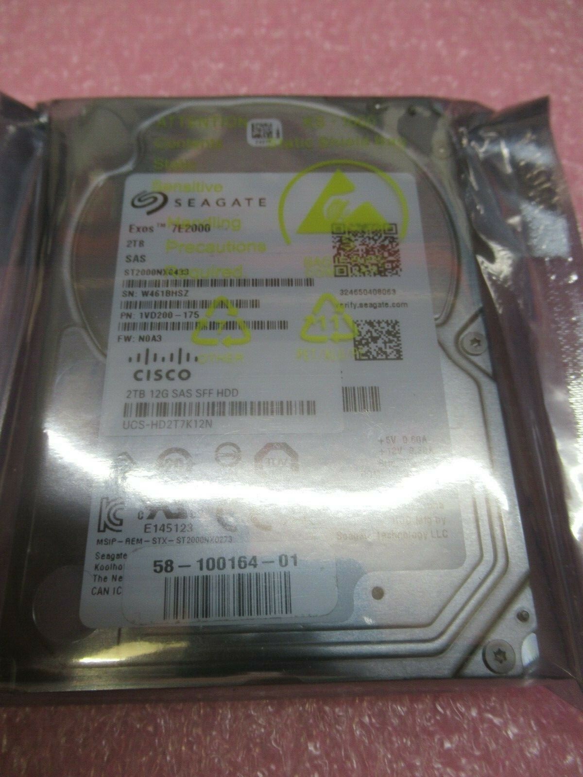 Cisco 2TB 7.2k 12G 2.5" SAS HDD 1VD200-175 UCS-HD2T7K12N For UCS M5 no caddy