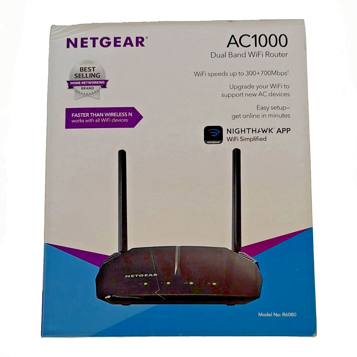 NETGEAR AC1000 Dual Band WiFi Router R6080-100NAS