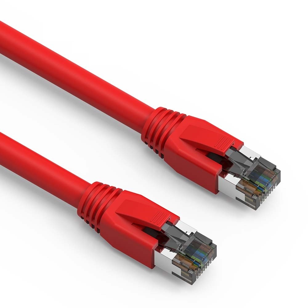 20 Pack of 0.5Ft CAT8 S/FTP Ethernet Network Cable Red 24AWG
