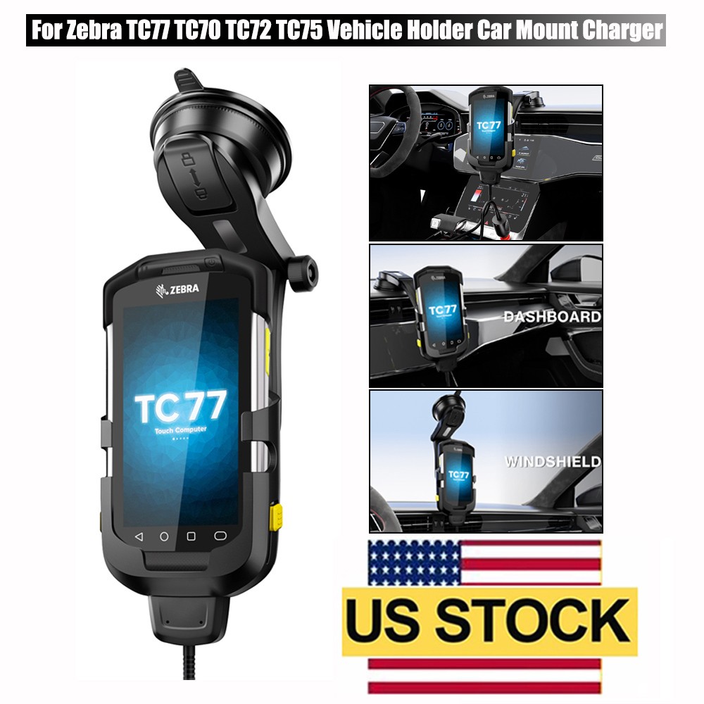 Car Vehicle Bracket Mount Charger Cable for Zebra TC77 TC70 TC72 TC75 Holder