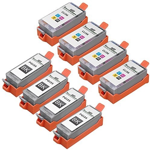 Speedy Inks - 8pk Compatible Canon PGI35 PGI-35 CLI-36 CLI36: (4 Black 4 Color)