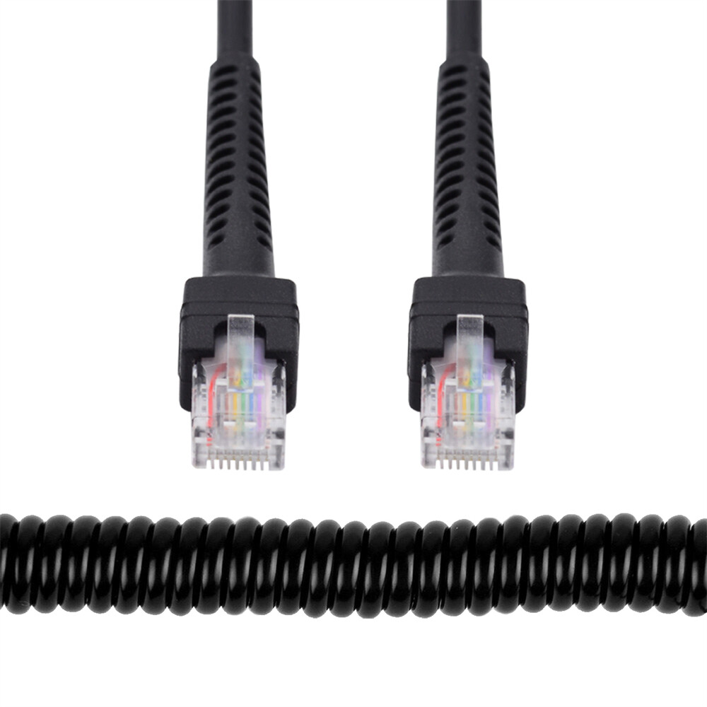 CY 8P8C UTP RJ45 Cat6 Male to Male Stretch Coiled Cable Lan Ethernet 100cm
