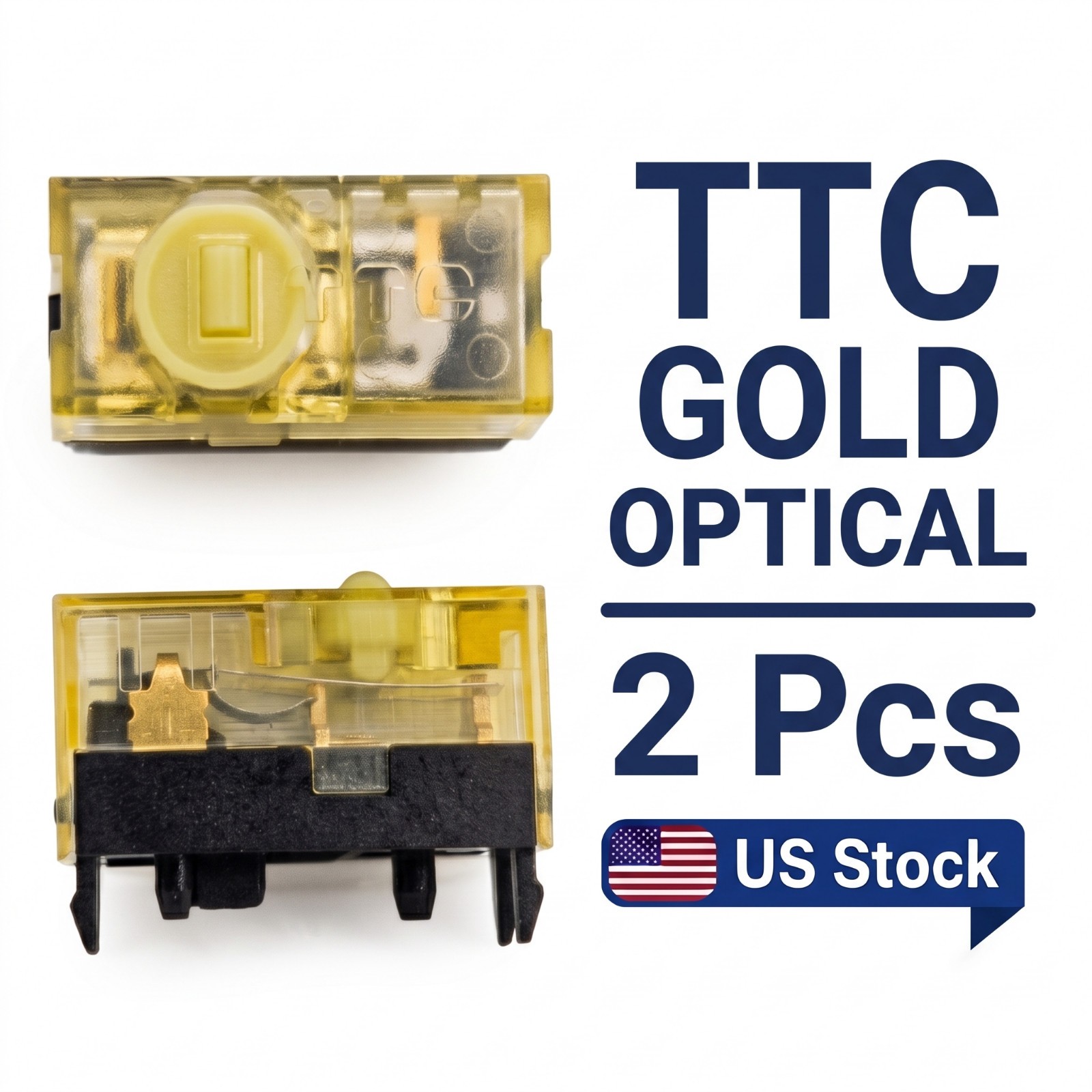 (2 Pieces) TTC Gold Optical Mouse Micro Switch 100 Million Clicks Gaming repair