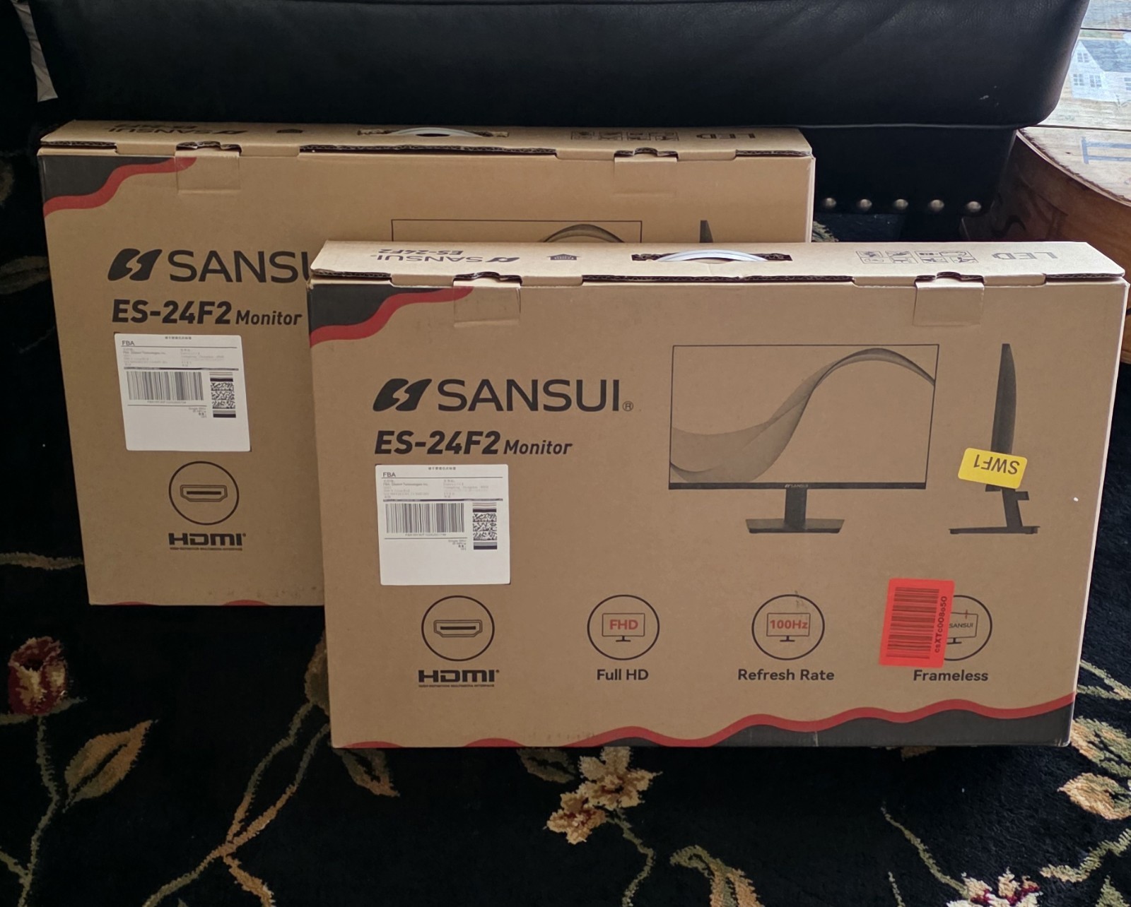 SET OF 2:🎮 SANSUI 24" FHD 100Hz PC Monitor ES-24F2 Open Box FreeSync HDMI  🖱️