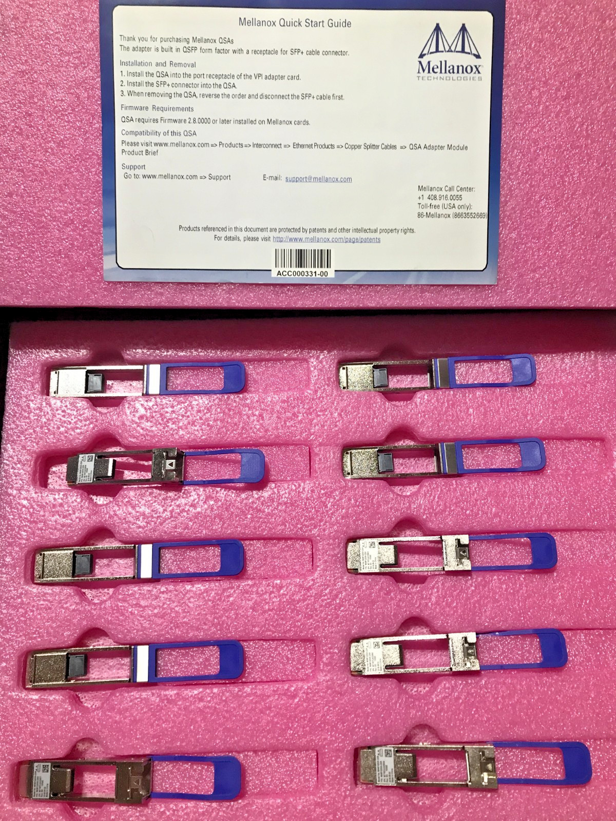 (1PC) NEW MAM1Q00A-QSA Mellanox Network Adapter Transceiver 40Gb SFP+ QSFP