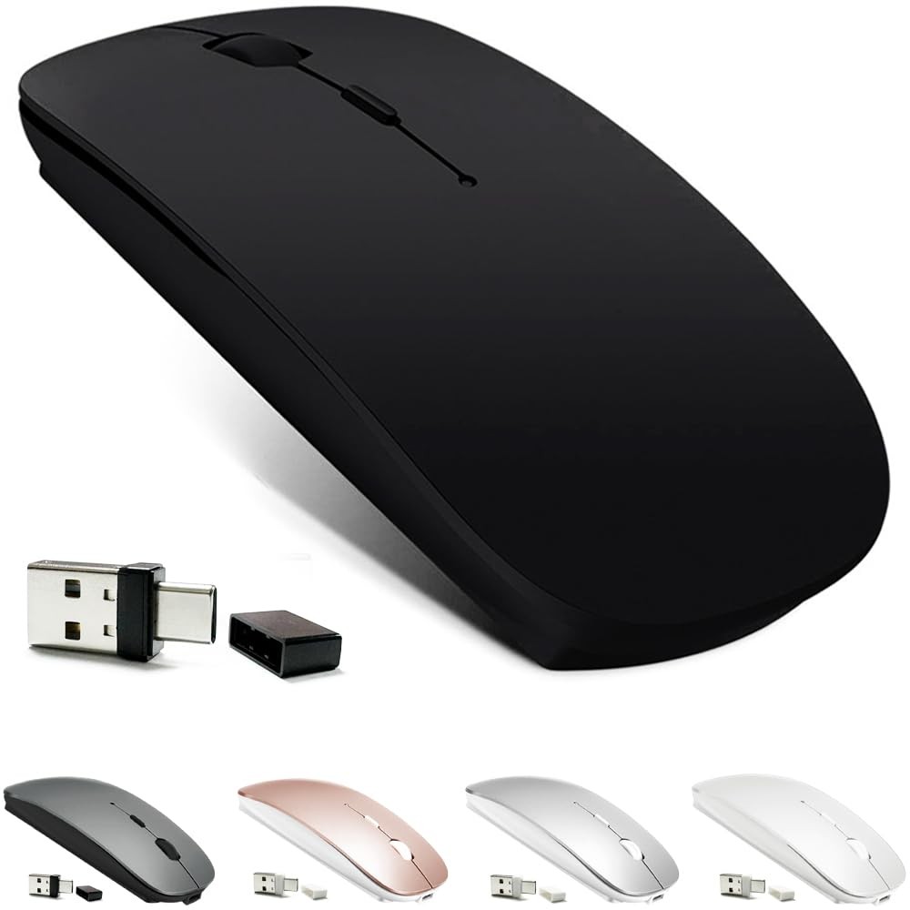 Rechargeable Bluetooth 5.2/3.0/TypeC/USB2.4G Mouse for MacBook/MacBook air/Pr...