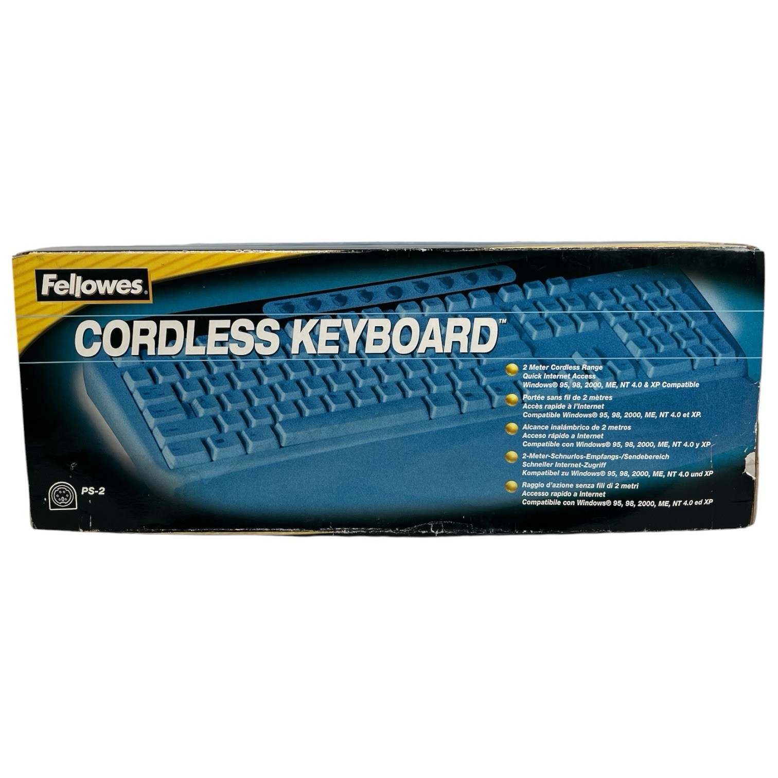 Vtg Fellowes Cordless Keyboard PS/2 NOS Windows 95 98 2000 ME NT XP Open Box