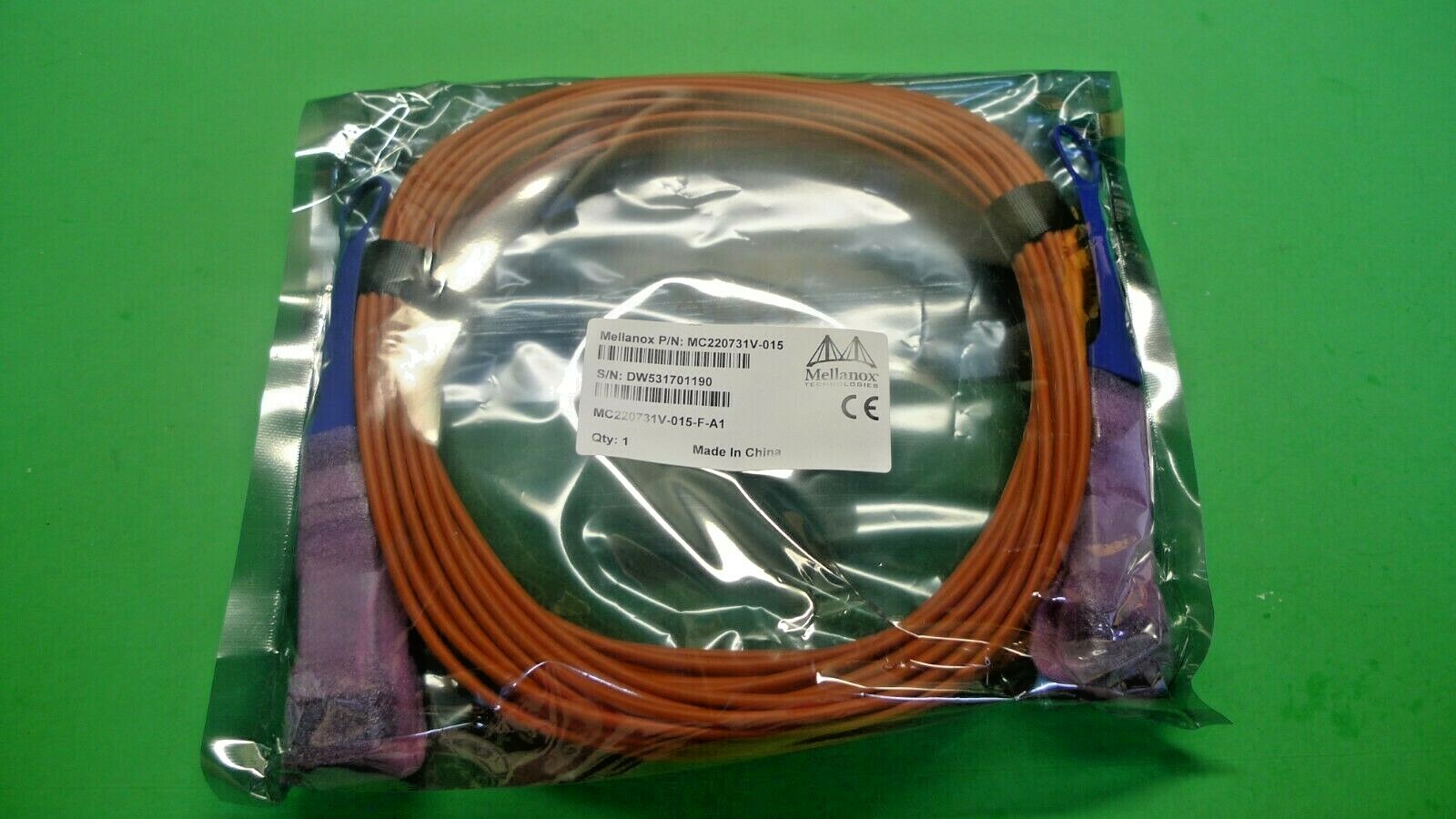 Mellanox Active Fiber Cable AOC VPI 56Gbs QSFP 15m MC220731V-015