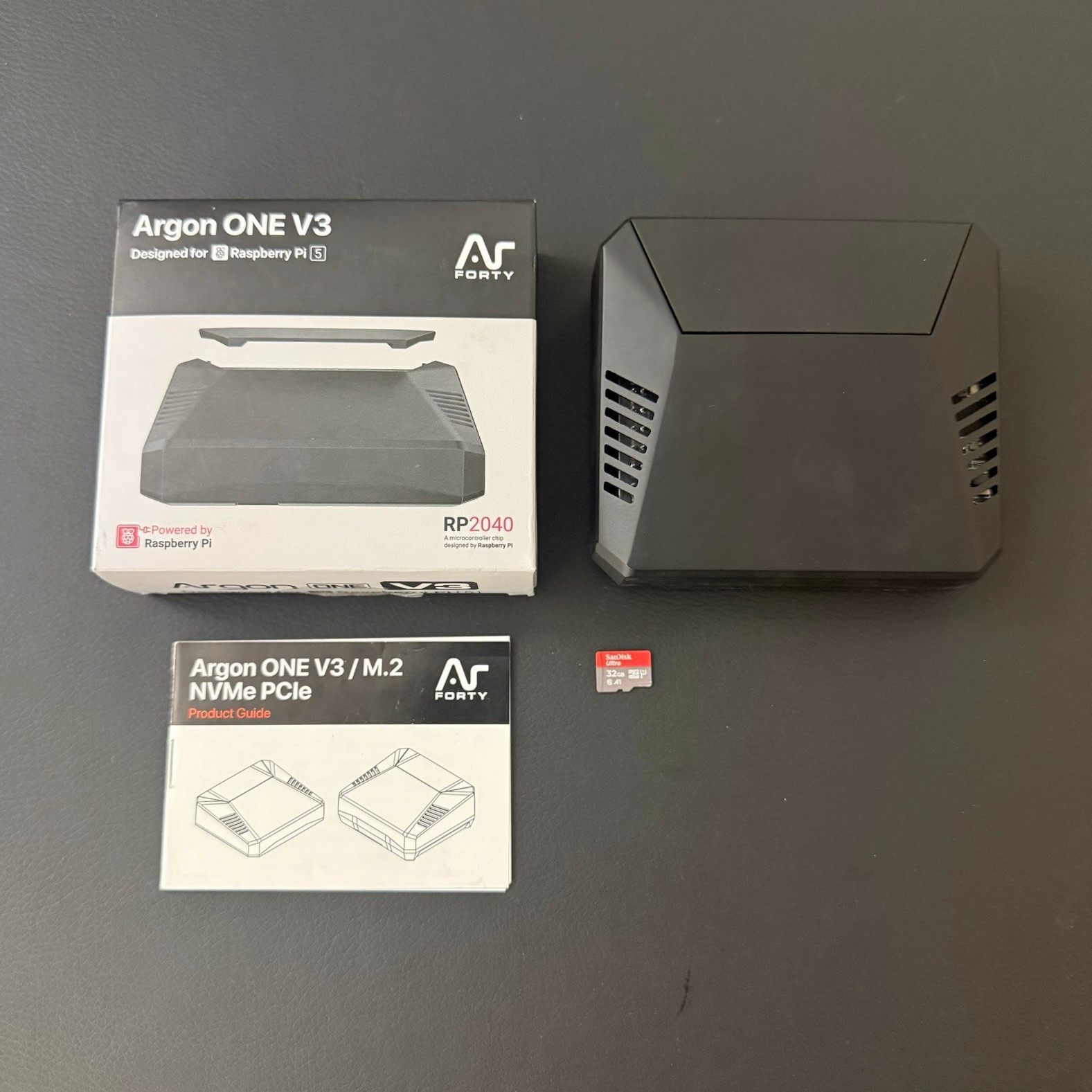 Raspberry Pi 5 + Argon ONE V3 Case + 32GB microSD Card