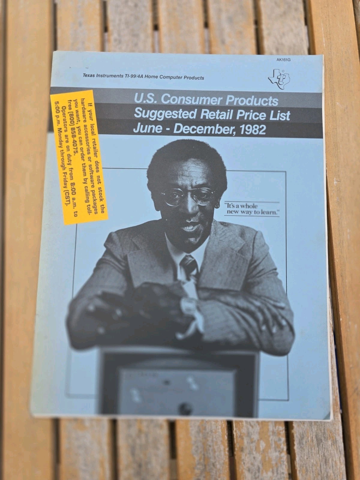 US Consumer Products Texas Instruments Suggested Retail Price List June 1982
