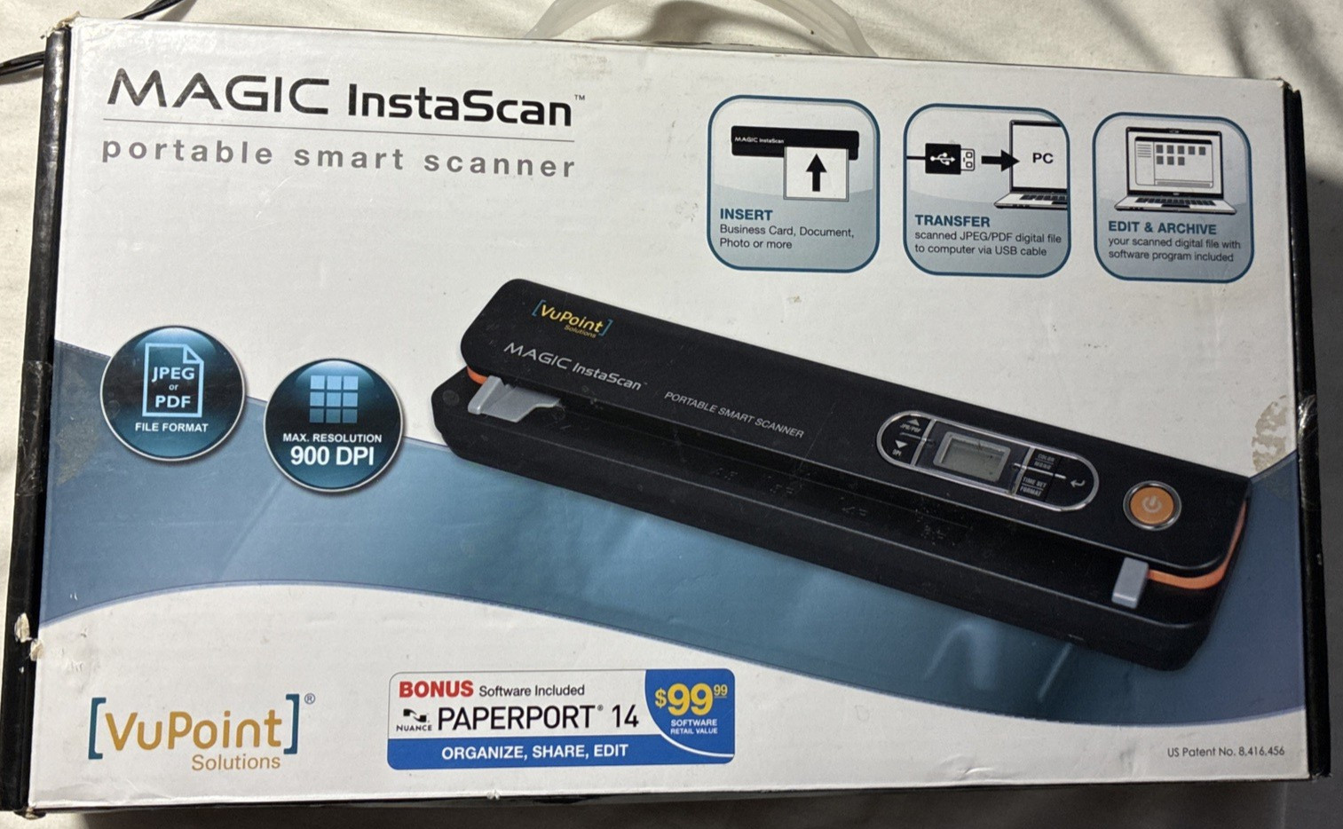 VuPoint Magic InstaScan Portable Smart Scanner PDS-ST420W-VP New