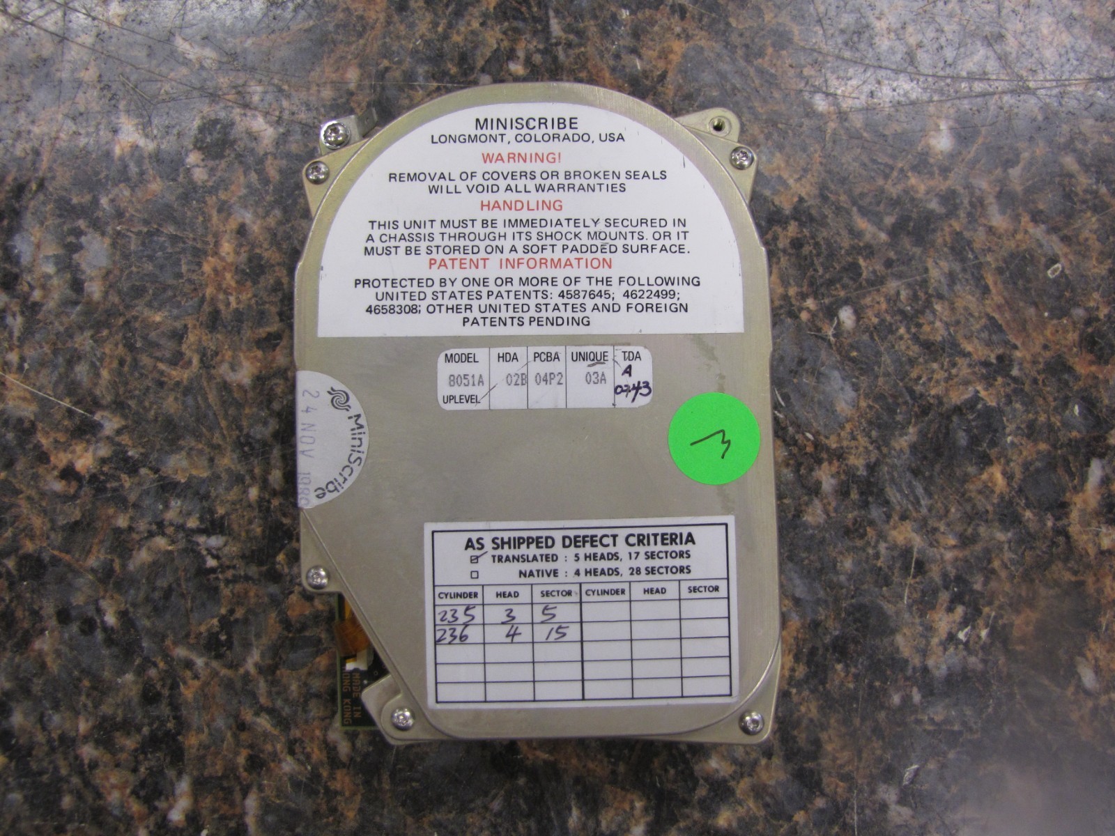MiniScribe Hard Disk Drive IDE 8051A 02B 04BP2 10A TESTED, WIPED & WORKING NC6