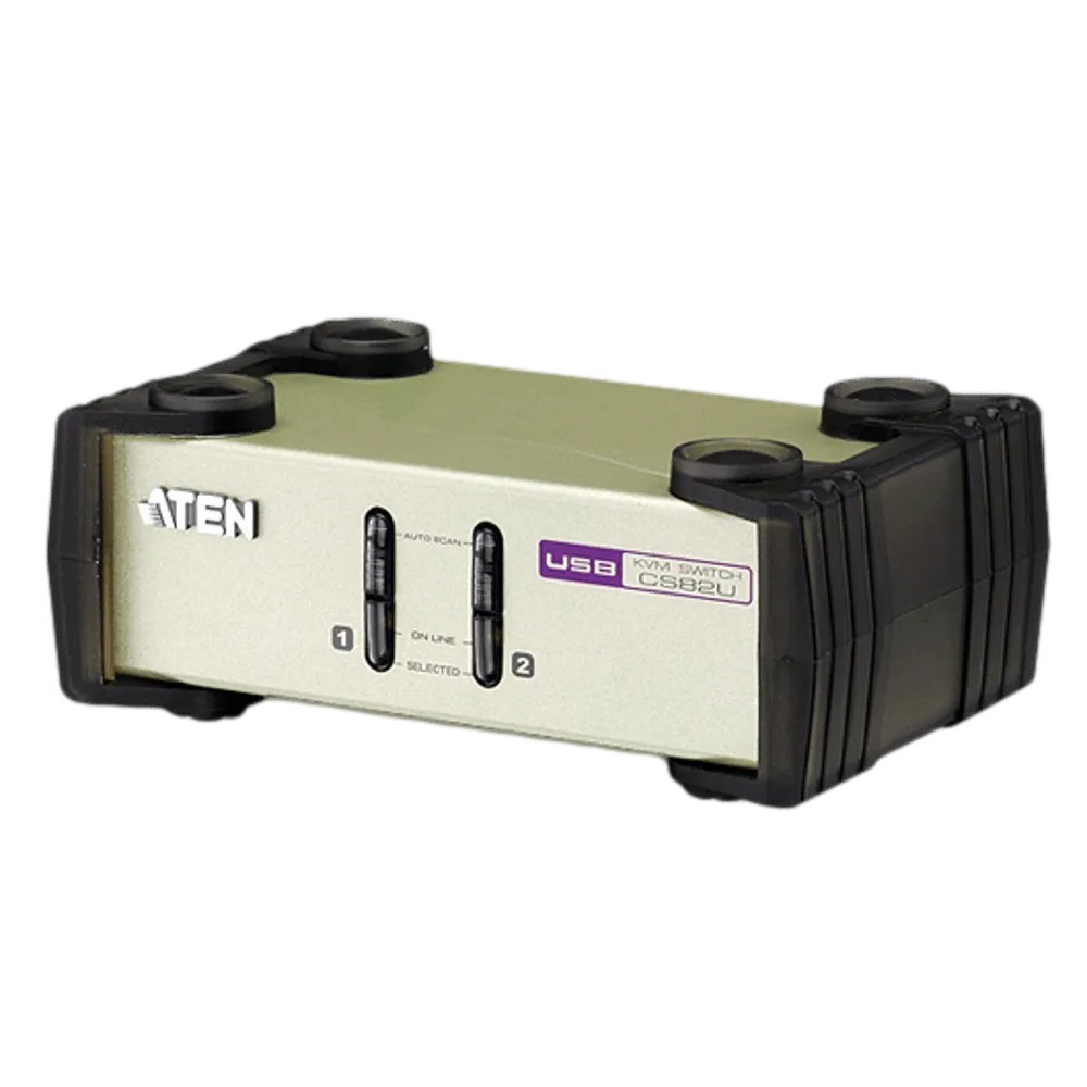 ATEN CS82U 2-Port PS/2-USB VGA KVM Switch Box Video DynaSync 2048x1536 Desktop