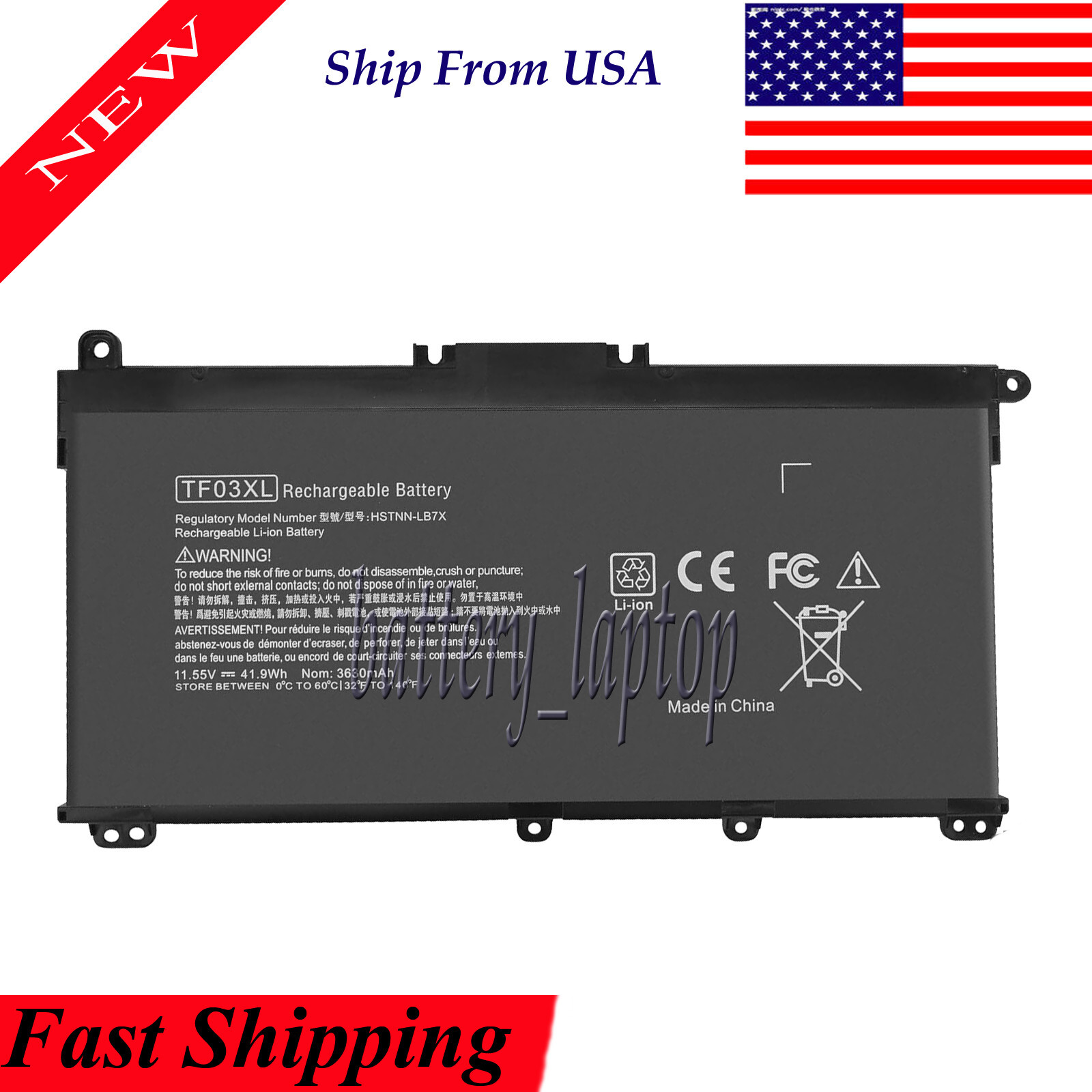TF03XL Battery Compatible with HP Pavilion X360 14-bf0xx 15-cc563st 15-cc665cl