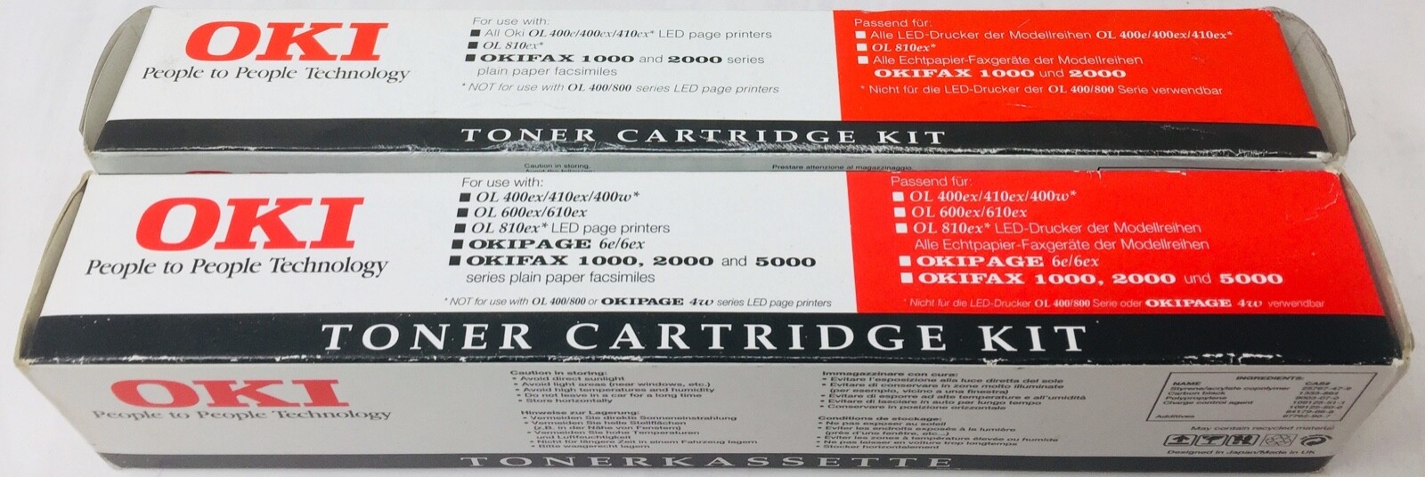 Oki 09002395 Type 2 Original Toner Okifax 1000/2000/5650 Okipage 6E/6Ex (X 2Pz)