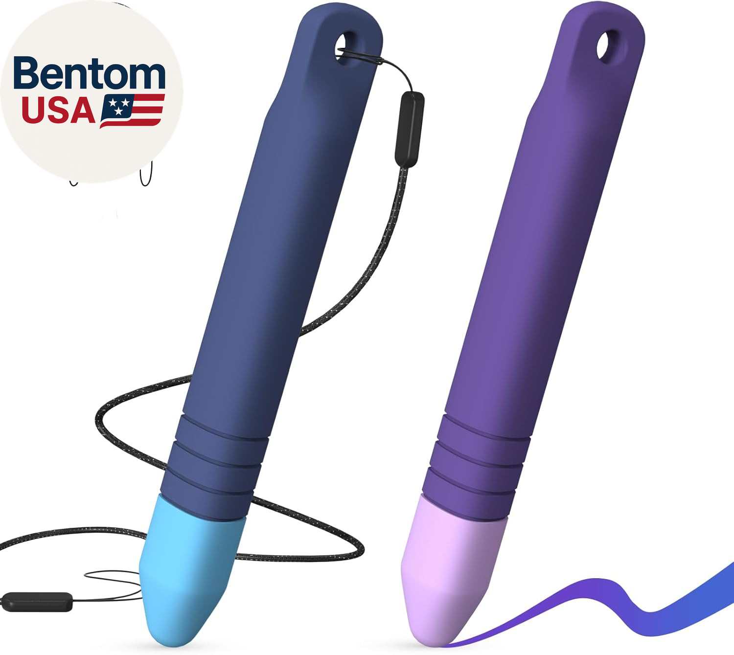 Kid-Friendly Stylus Pens for Touch Screens with Tethers -  Anti-Rolling Tablet S