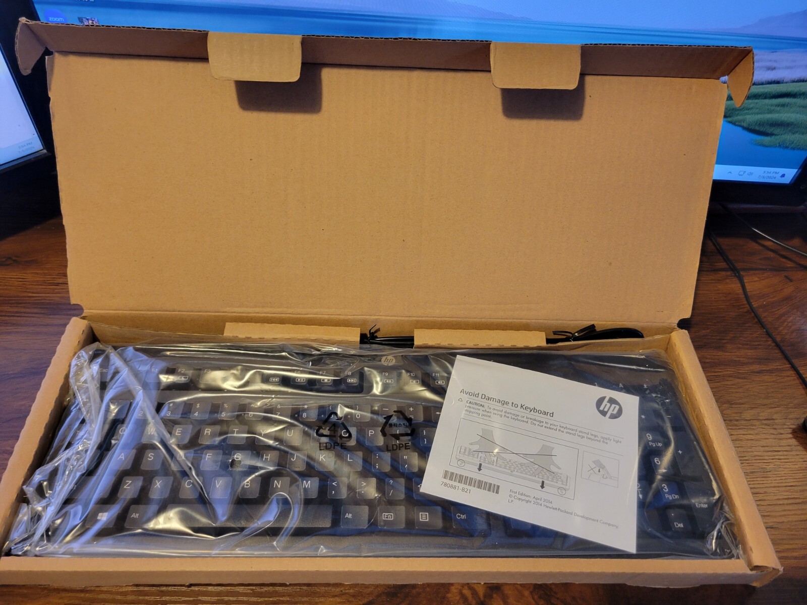 Official hp Hewlett-Packard USB Wired Keyboard KU-1156 NEW