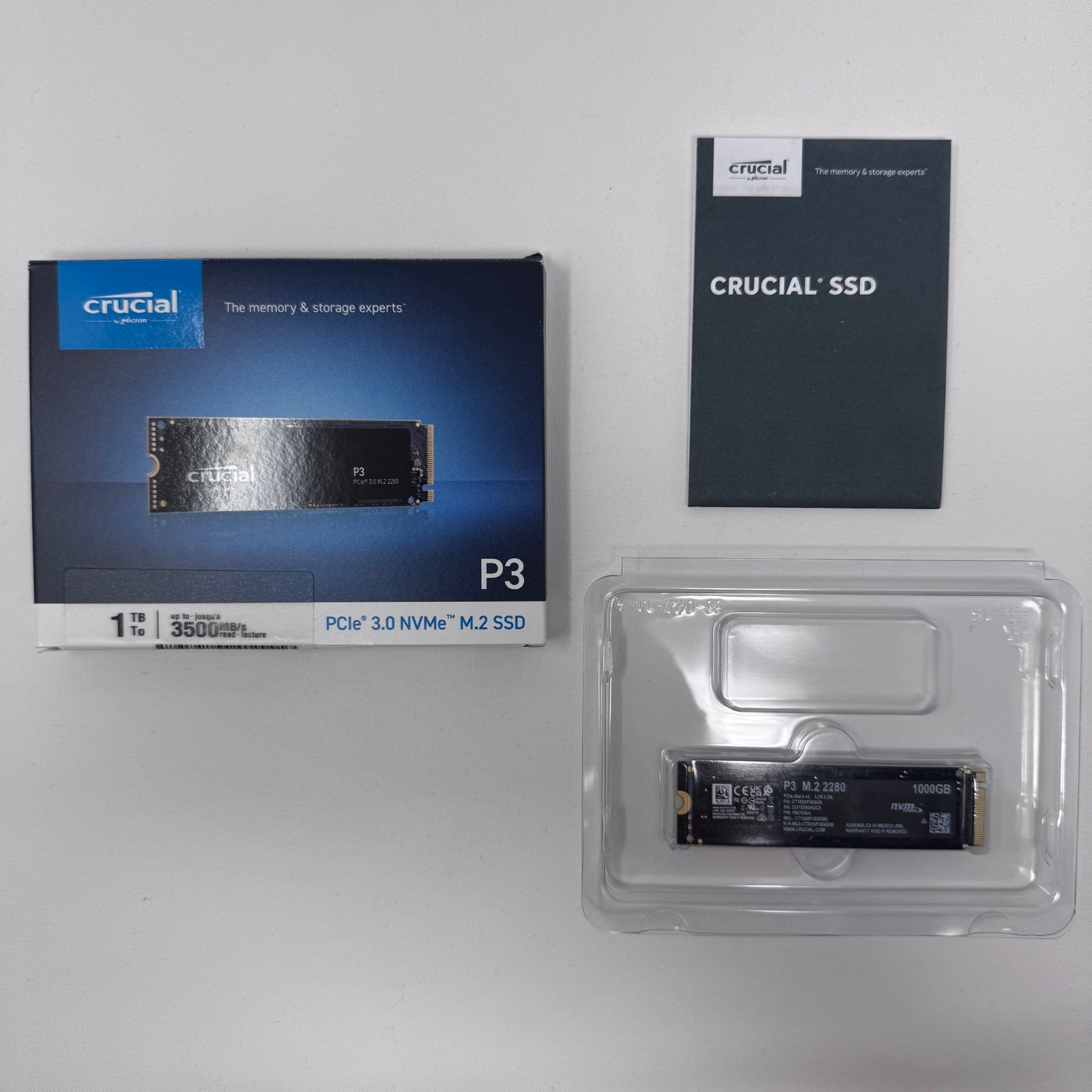Crucial P3 1TB M.2 2280 NVMe PCIe 3.0 Internal SSD CT1000P3SSD8