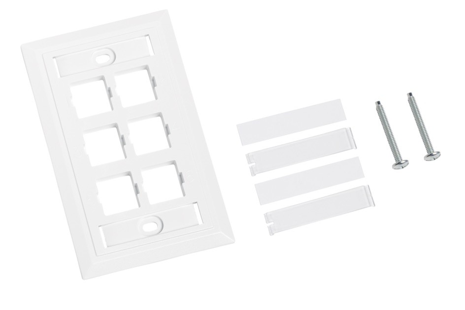 Commscope M16L-262 6 Port M-Series Flush Mount Faceplate White Uniprise Systimax