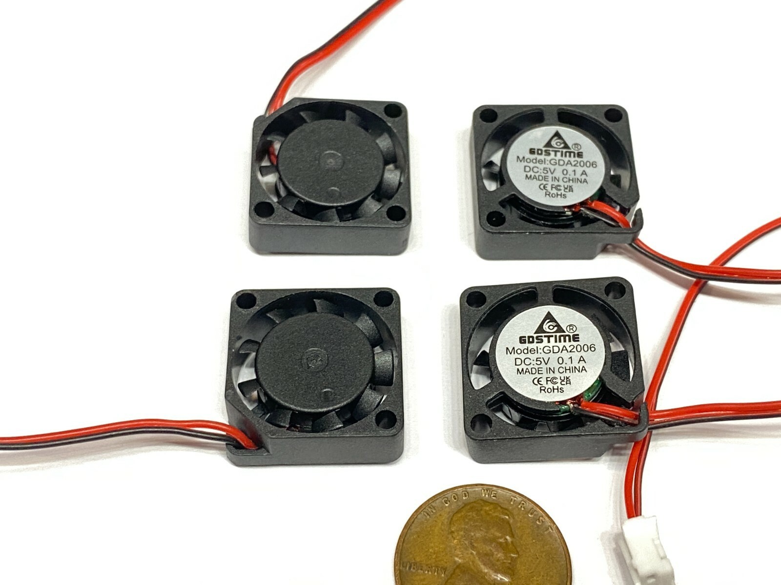 4 Pieces 2006 micro Small 5V DC Cooling Fan 20mm 6mm 2 Pin Mini axial 2cm