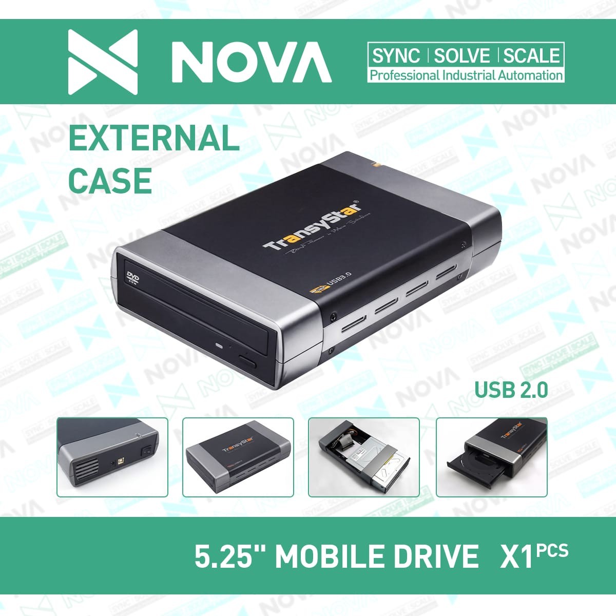 5.25 SATA Drive Enclosure for Blu-Ray,CD DVD Hard Driv-USB 2.0,Hot Swappable
