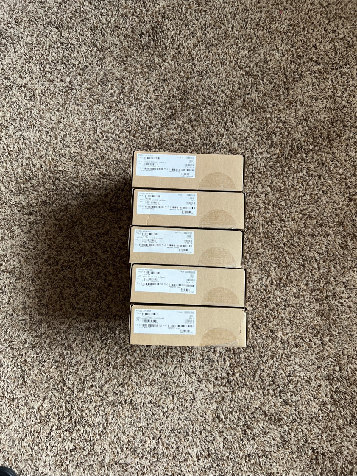 Lot Of 5. HPE Aruba AP-505 (US) - Campus Bluetooth Wi-Fi 6 - White (R2H29A)