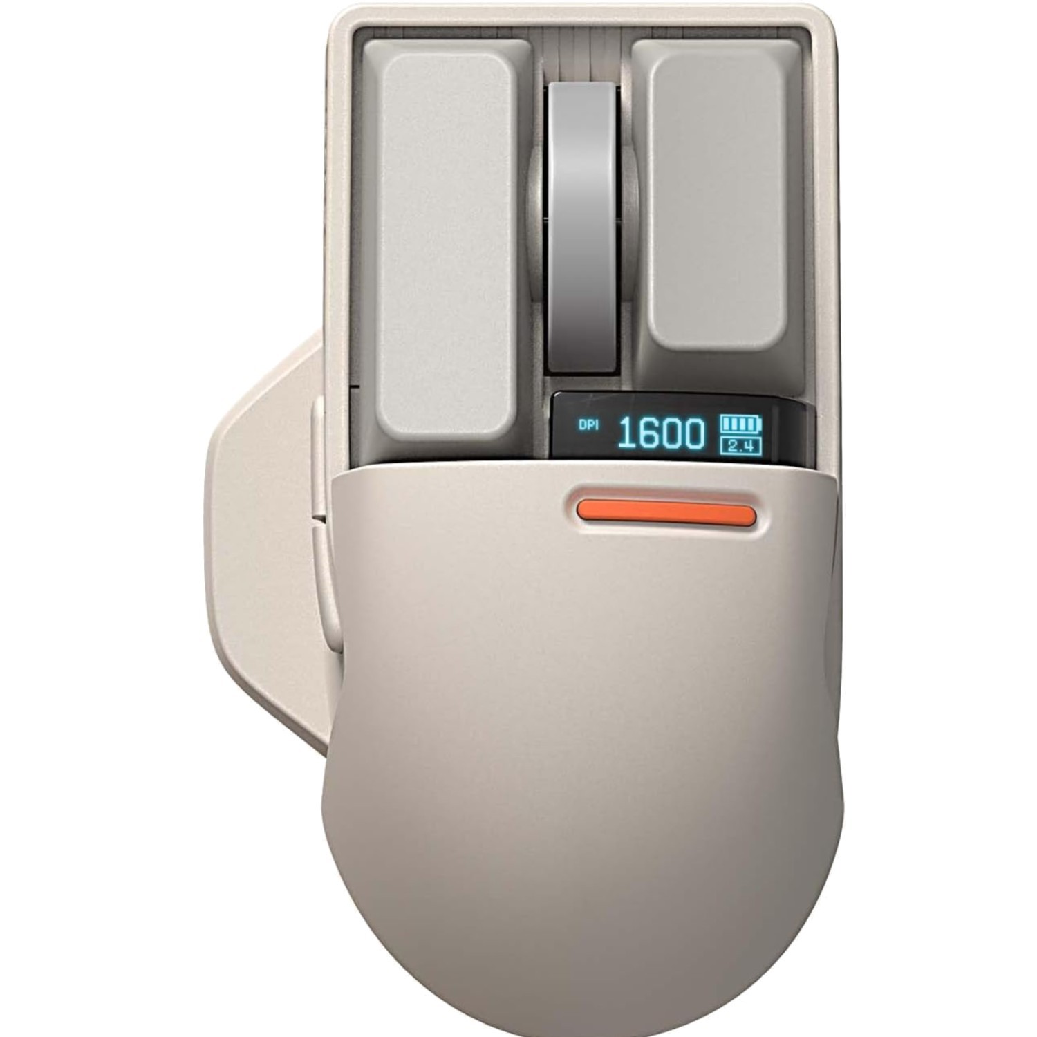 Touch PBT Wireless Mouse 4000 DPI - Bluetooth, USB, and Wired with OLED Display