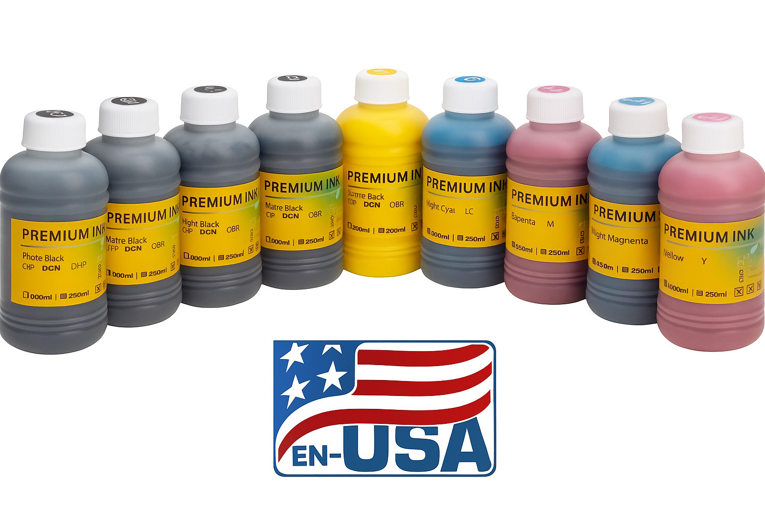 9x250ml Pigment UltraChrome K3 Refill Ink for Epson Compatible Pro 7880 9880 