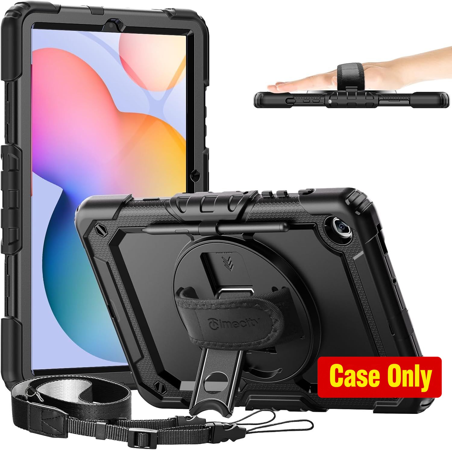 Durable Protective Case with Stand for Samsung Galaxy Tab S6 Lite 10.4'' - Black