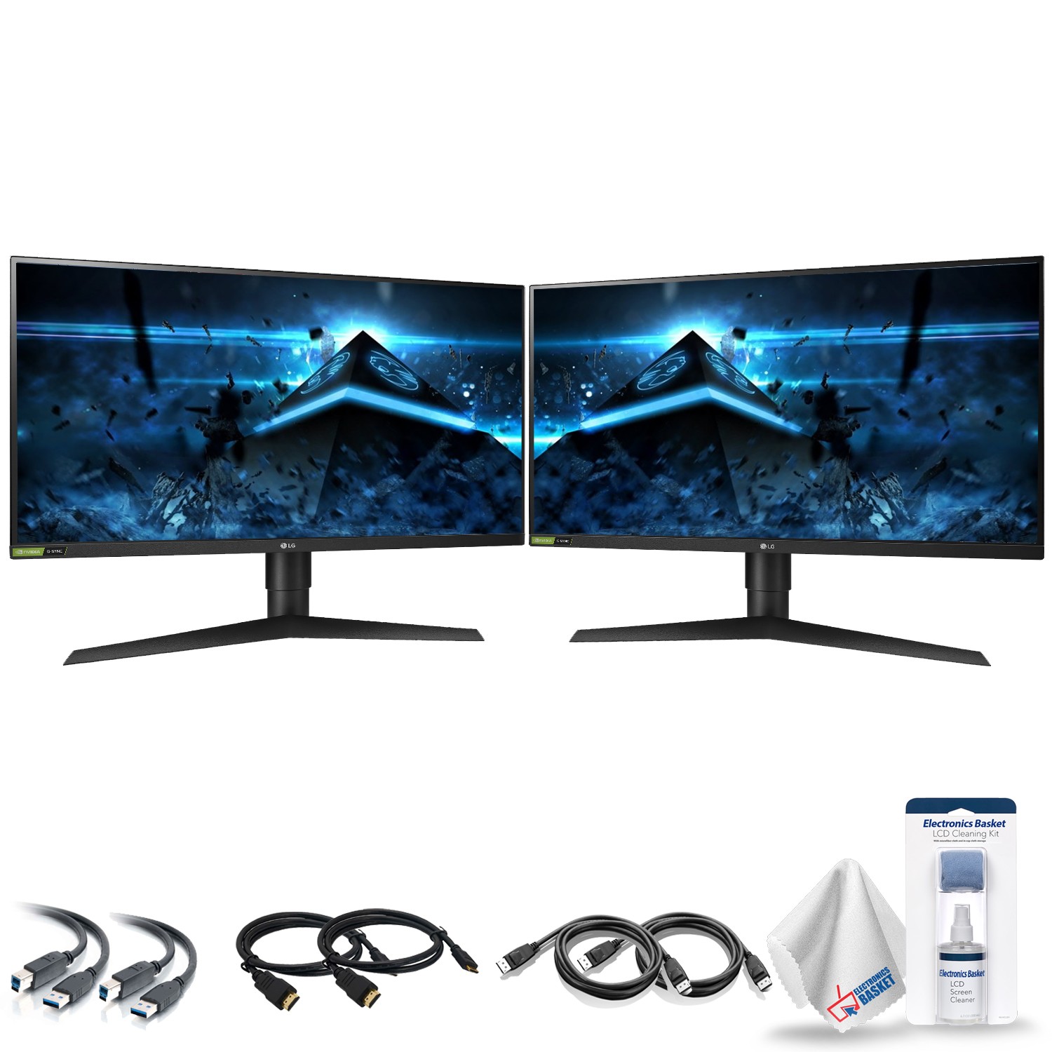 2 x LG UltraGear 27GL850-B 27" 16:9 144 Hz HDR FreeSync IPS Gaming Monitors